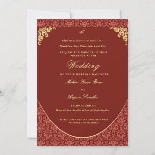 Invitación Boda Sij Elegante Boda Punjabi