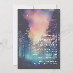 Invitación Boda Silueta del Bosque al Atardecer