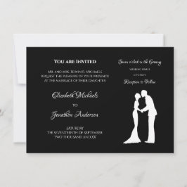 Invitación Boda Silueta Negro Blanco