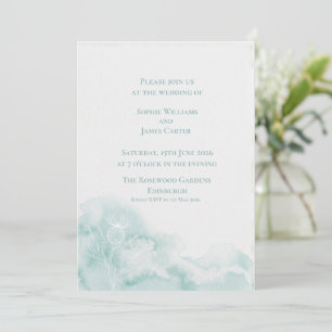 Invitación Boda Silueta Verde Menta Cardo Escocés