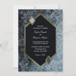 Invitación Boda Silver de borde dorado