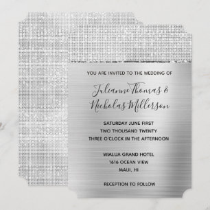 Invitación Boda Silver Glam Glitz