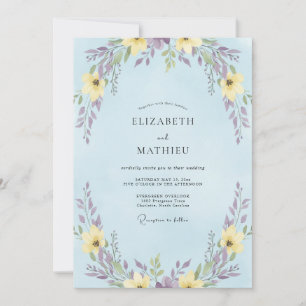 Invitación Boda Silvestre de Vinca Amarilla Elegante