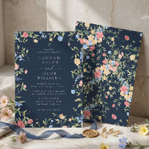 Boda silvestre delicada Boho azul marino