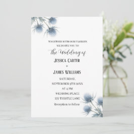 Invitación Boda Simple Blue Thistle Escocés Escocia