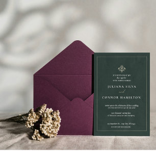 Invitación boda simple, boda de monograma clásico, mon modern