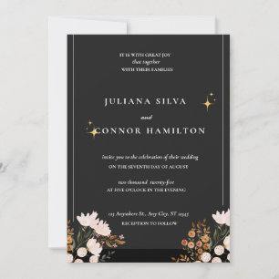 Invitación boda simple, boda de monograma clásico, mon modern