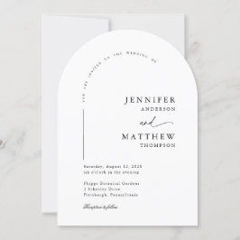 Invitación Boda simple Boho Arch con código QR RSVP