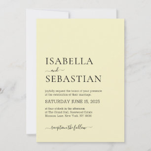 Invitación Boda Simple Caqui Claro