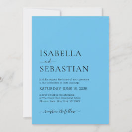 Invitación Boda Simple Cielo Azul