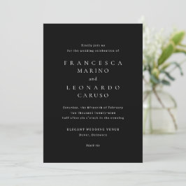 Invitación Boda Simple Clásica Negra