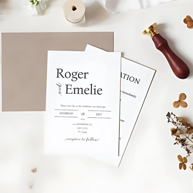 Invitación Boda simple clásico elegante (Subido por el creador)