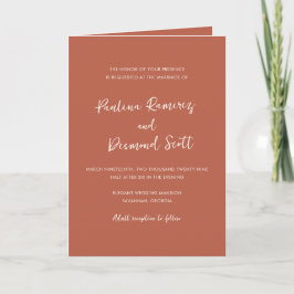 Invitación Boda simple código QR de cobre moderno