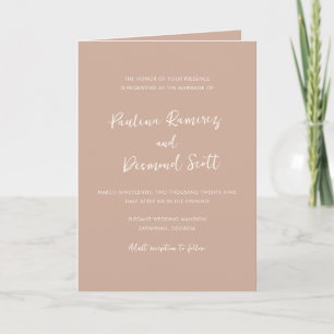 Invitación Boda simple código QR neutral terrenal moderno