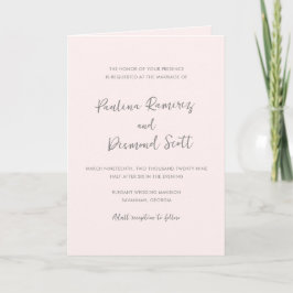 Invitación Boda Simple Código QR Rosa Moderno