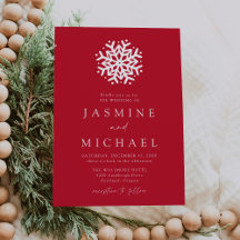 Boda Simple Copo de Nieve Rojo