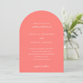 Invitación Boda Simple Coral Vibrante y Moderno
