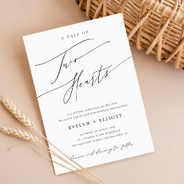 Invitación Boda simple de blancos y negros