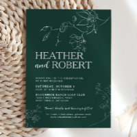 Boda simple de Boho Botánico de Floral Verde Esmer