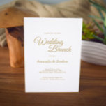 Invitación Boda simple de caligrafía de oro Brunch<br><div class="desc">Esta sencilla invitación al brunch boda de caligrafía dorada aporta un elegante toque de lujo pero moderno a una experiencia de brunch minimalista y más tradicional o formal. La caligrafía casual permite un ambiente antiguo, mientras que el diseño neutro elegante se puede combinar con cualquier aspecto único de su día...</div>