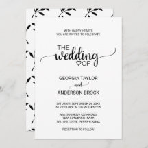 Boda simple de caligrafía negra