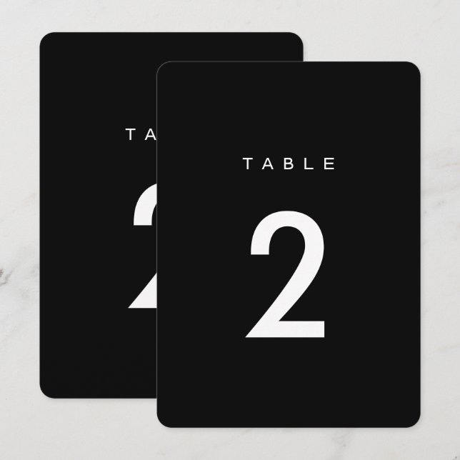 Invitación Boda simple de caligrafía romántica números de tab (Anverso / Reverso)