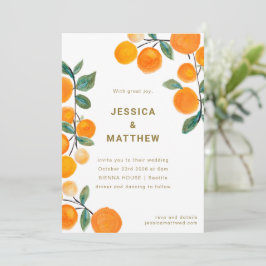 Invitación Boda simple de cítricos Naranjas modernos