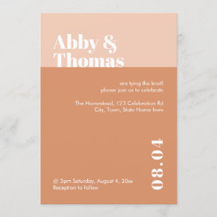 Invitación Boda simple de color de color rosa Rubor minimalis