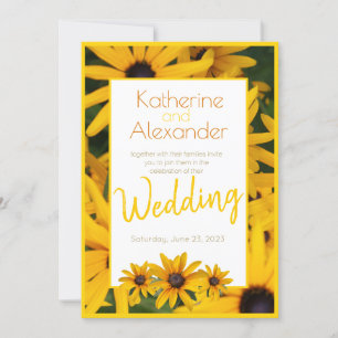 Invitación Boda simple de flor amarilla