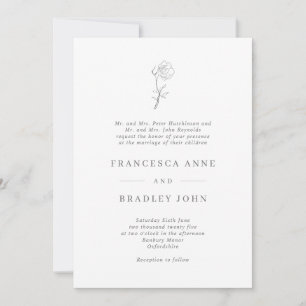 Invitación Boda simple de flores de jazmín