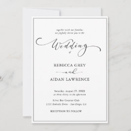 Invitación  Boda simple de fotografías en blanco y