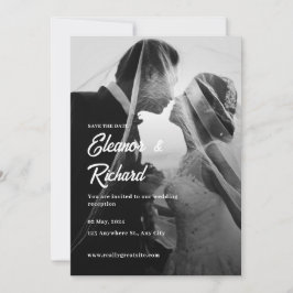 Invitación Boda simple de fotografías en blanco y negro