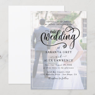 Invitación Boda simple de fotografías en blanco y negro