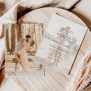 Invitación Boda simple de fotografías en blanco y negro