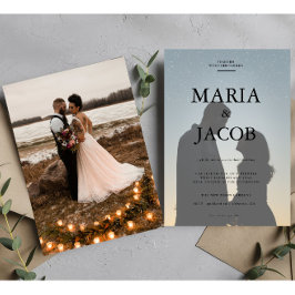 Invitación Boda simple de fotografías en blanco y negro