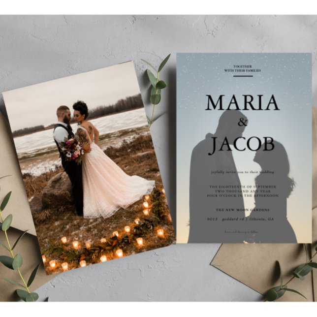 Invitación Boda simple de fotografías en blanco y negro (Subido por el creador)