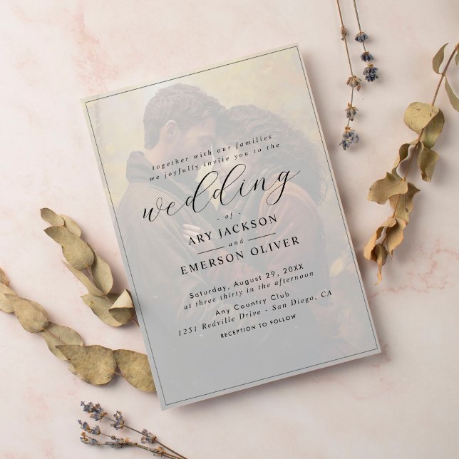 Invitación Boda simple de fotografías en blanco y negro (Subido por el creador)