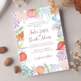 Invitación Boda simple de fotos de playas de alta mar