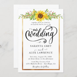 Invitación Boda simple de girasol