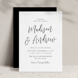 Invitación Boda simple de guiones negros