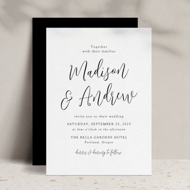 Invitación Boda simple de guiones negros (Subido por el creador)