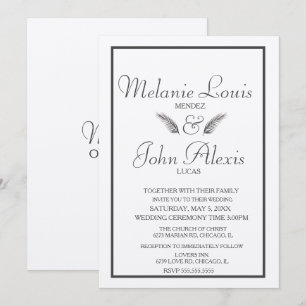 Invitación Boda simple de la vegetación de hojas tropicales m