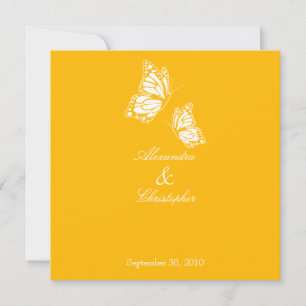 Invitación Boda simple de mariposas amarillas