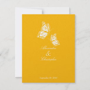Invitación Boda simple de mariposas amarillas