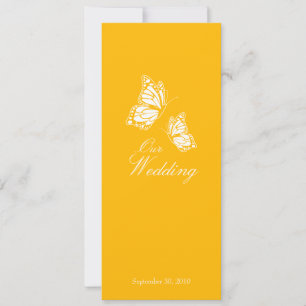Invitación Boda simple de mariposas amarillas 2
