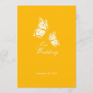 Invitación Boda simple de mariposas amarillas 2