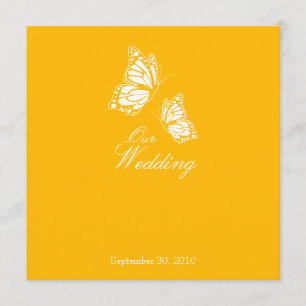 Invitación Boda simple de mariposas amarillas 2