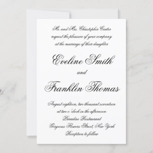 Invitación boda simple de moda de escritura caligráfica moder