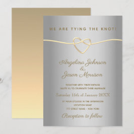 Invitación Boda Simple de Plata y Oro
