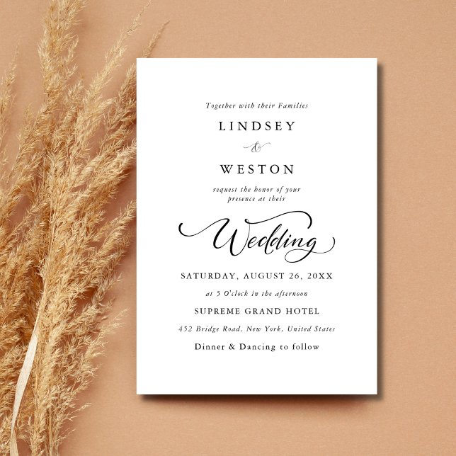 Invitación Boda simple de presupuesto de guiones clásicos en  (Subido por el creador)